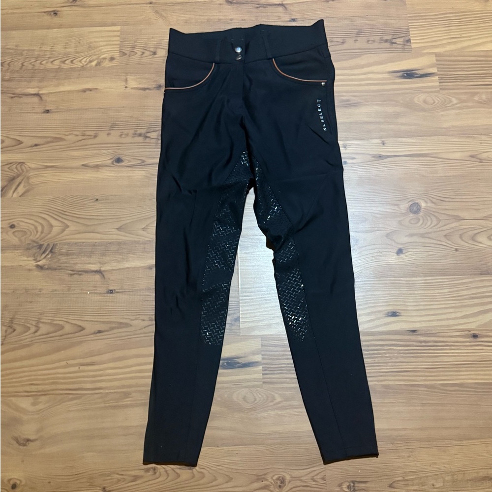 KL Select Black Riding Pants with brown accents